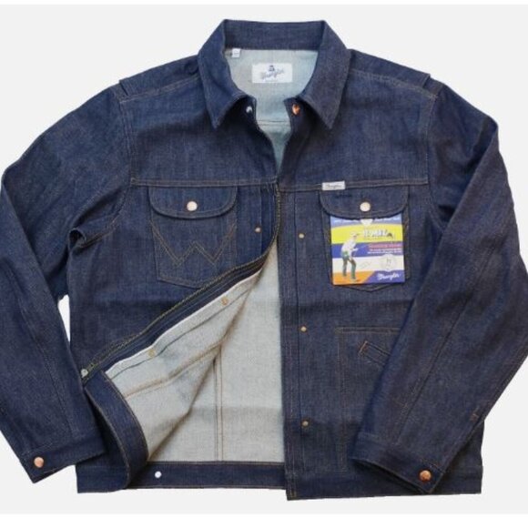 Wrangler Men's Denim Jacket 11MJZ Cone Mills Selvedge Sanforized Size L 14 oz. - Picture 1 of 16